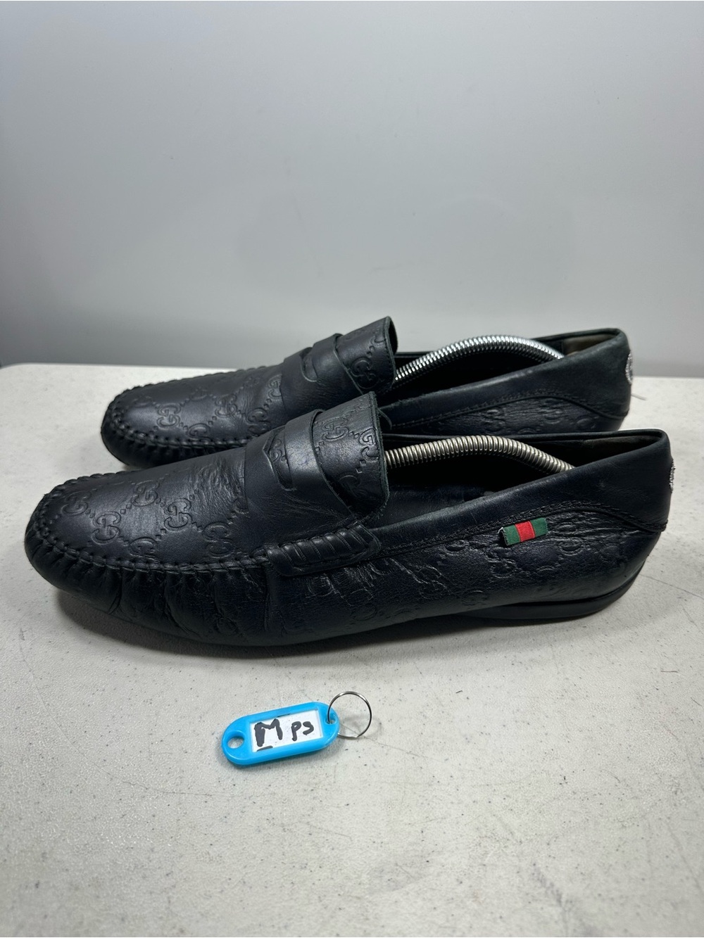 Gucci Black Guccissima Leather Loafers Size 9